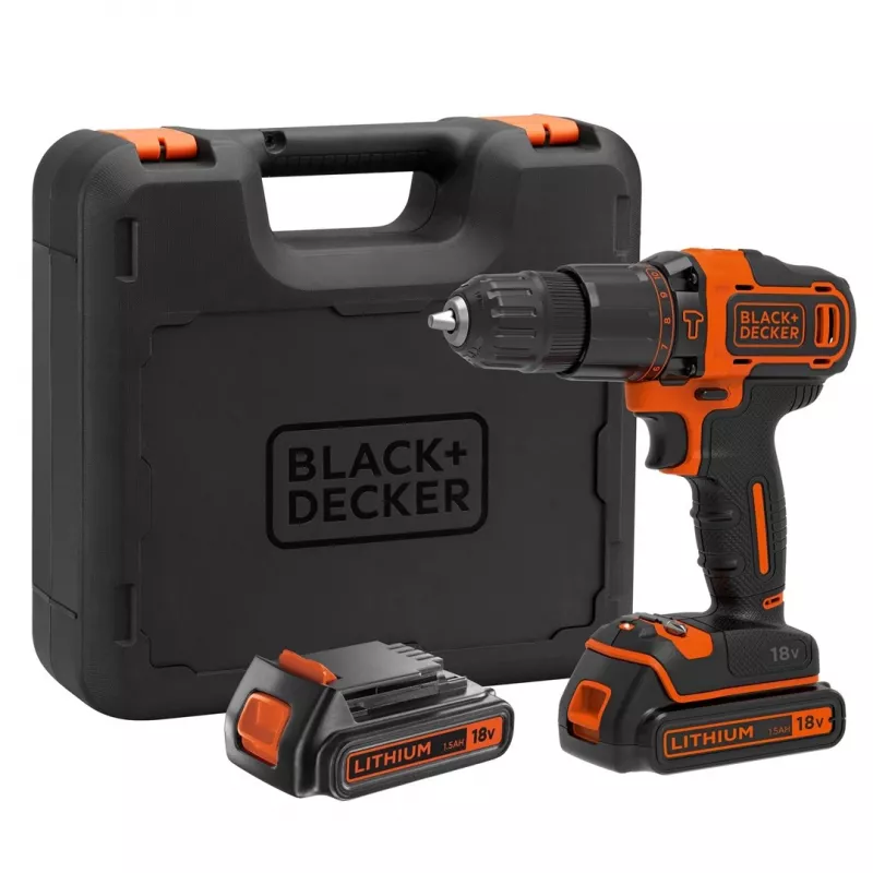 Black & Decker BDCHD18KB-QW Berbequim sem chave preto, laranja