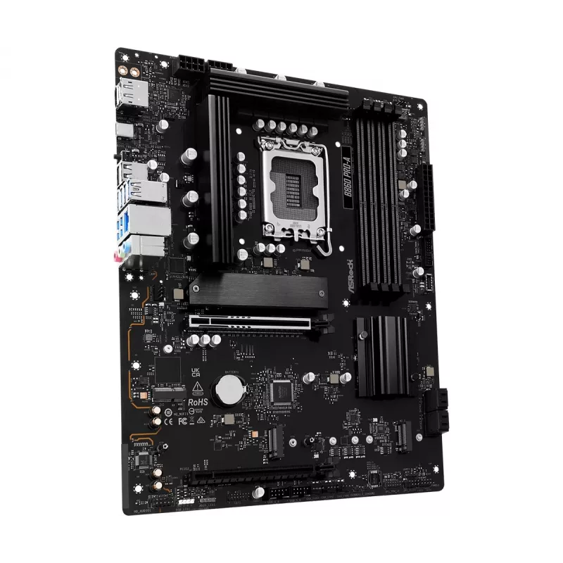 Placa-mãe ASRock B860 Pro-A — Intel B860 ATX, LGA 1851, DDR5, 4x DIMM, 256GB, LAN 2.5Gb, 1x M.2, 4x SATA III