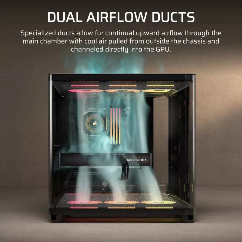 Corsair AIR 5400 LX-R RGB iCUE LINK Midi Tower preto