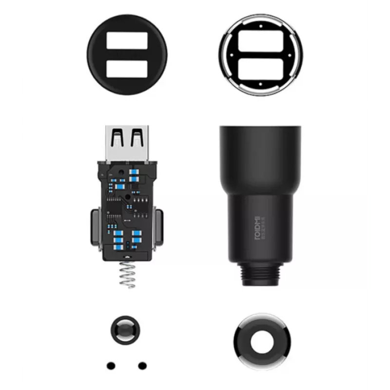 Roidmi 3S carregador de automóvel com transmissor FM, Bluetooth, preto