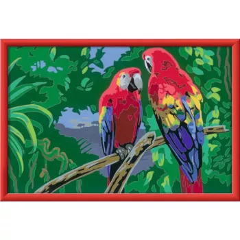 Ravensburger pintar por números - Papagaios coloridos