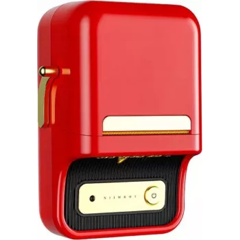 Impressora de etiquetas NIIMBOT B21S vermelho — impressora térmica Bluetooth compacta, largura de impressão 50 mm, 60 mm/s, bateria 1200 mAh