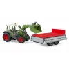 Trator de brincar BRUDER Fendt Vario 211 com carregador frontal e atrelado lateral