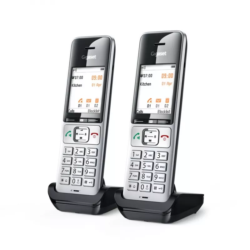 Telefone analógico/DECT Gigaset COMFORT 500HX duo com identificação de chamadas preto, prateado