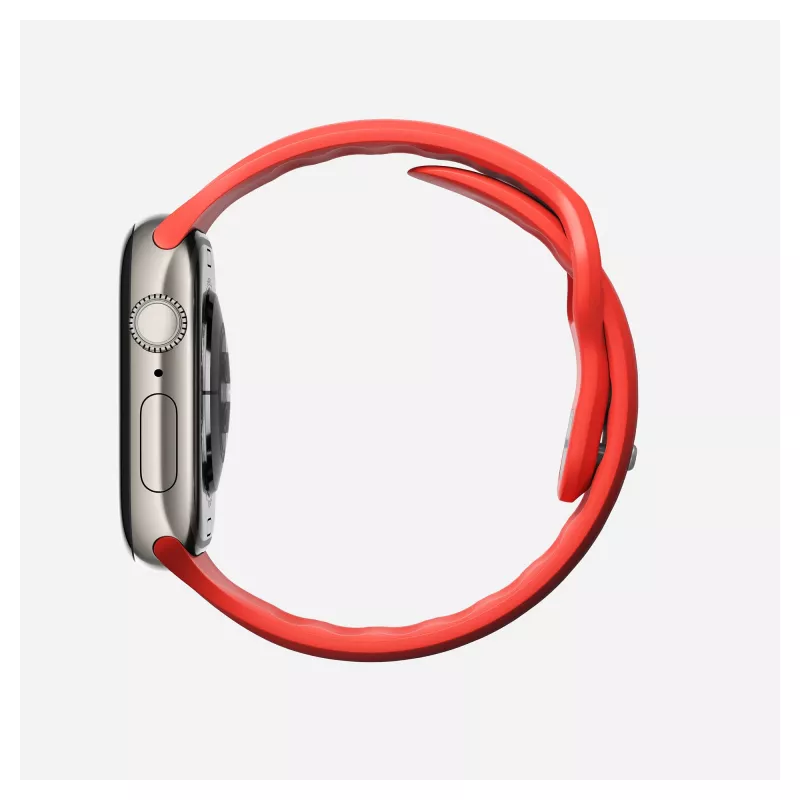 Pulseira Nomad Tempo — borracha vermelha, 18 mm de largura, compatível com pulsos de 135–175 mm