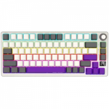 LORGAR KBP7075W, teclado gaming mecânico 75% sem fios Pro, bege, layout EN
