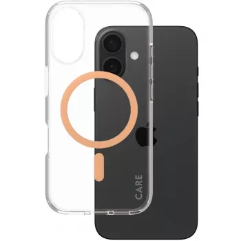 Capa PanzerGlass CARE Urban Combat transparente com MagSafe Peachy iPhone 16