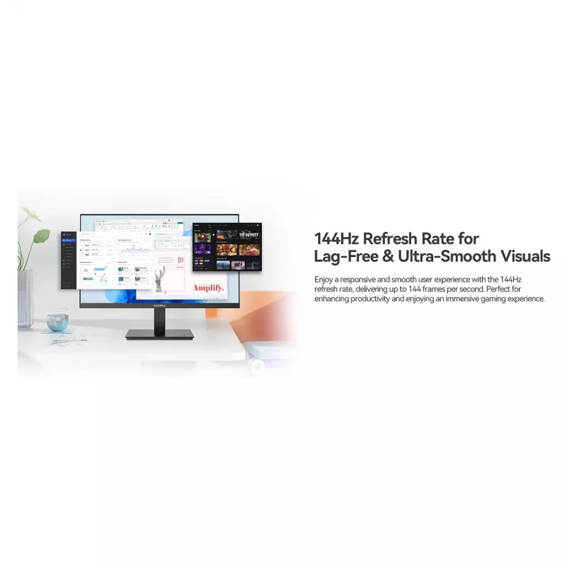 Monitor de computador Koorui E2711K 27 polegadas (68,6 cm) Full HD 1920x1080, 5 ms, ângulo de visão 178°, VESA, preto