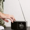 Lenco CR-625BK rádio-despertador DAB+/FM com Bluetooth e carregamento sem fios, preto