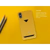 Capa com compartimento para cartões VixFox para iPhone XR, amarelo-mostarda, capa protetora fina com compartimento para cartões