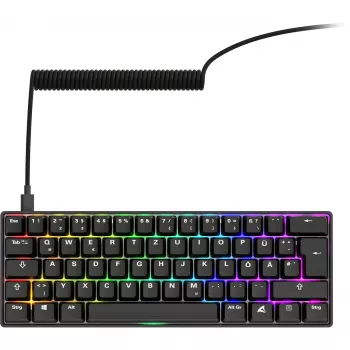 Teclado Sharkoon 100065630 60% com fios USB QWERTZ alemão preto