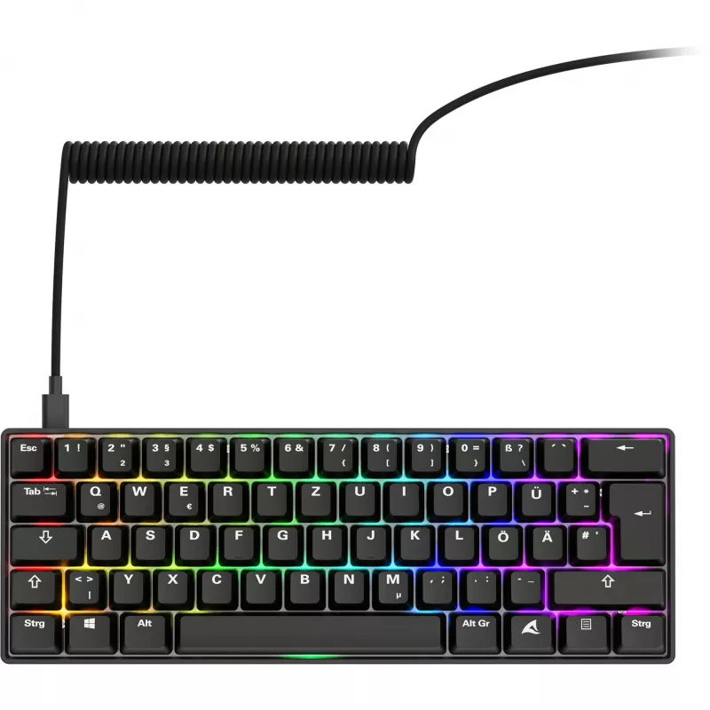 Teclado Sharkoon 100065630 60% com fios USB QWERTZ alemão preto