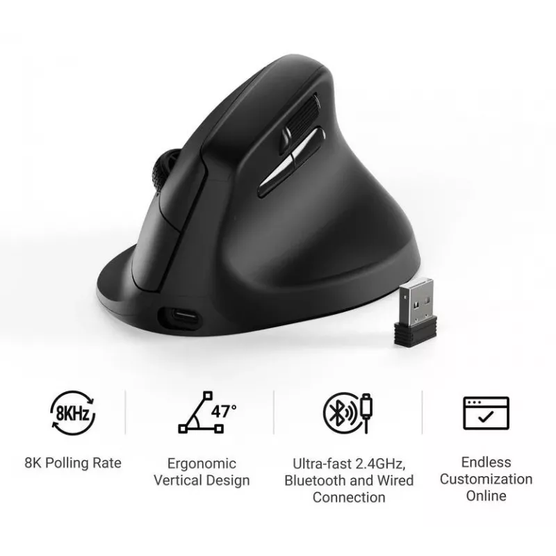 Rato mecânico Keychron M5 8K preto (M5-A23)