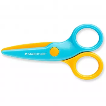 Tesouras Staedtler Noris Junior corte reto azul amarelo 100 mm