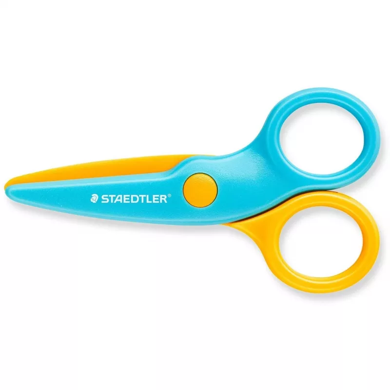 Tesouras Staedtler Noris Junior corte reto azul amarelo 100 mm