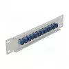 Patch panel de fibra ótica DeLOCK 10 polegadas 12 portas SC Simplex azul 1HE cinzento