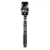 Bastão de selfie com tripé Crong CRGSGU1BLK alumínio Bluetooth com pernas dobráveis e suporte para telemóvel