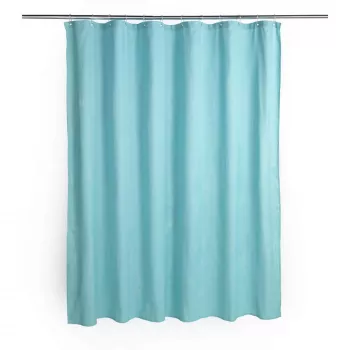 Cortinado de duche Beldray LA035655FAS design waffle azul, cortinado de tecido 180x180 cm