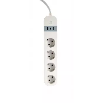 Régua de tomadas inteligente Gembird TSL-PS-S4U-01-W 4 tomadas AC 3880 W Branco