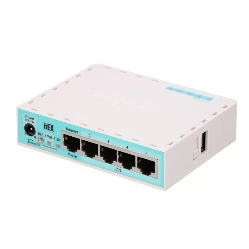 Router com fios Mikrotik RB750GR3 Gigabit Ethernet Turquesa, Branco