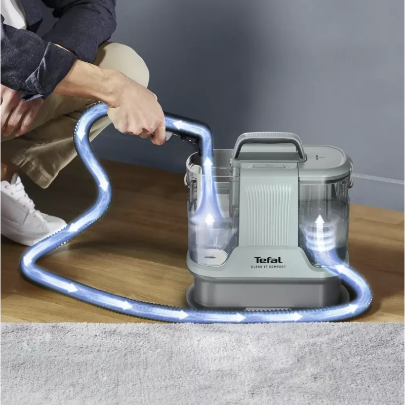 Limpa manchas portátil Tefal Clean It Compact Pet IZ3020F0 — aparelho manual para limpeza de estofos e manchas de animais