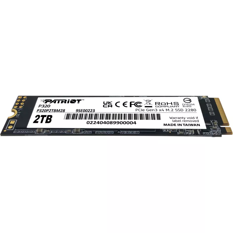 Unidade SSD Patriot P320 2TB M.2 2280 PCIe 3.0 x4 NVMe