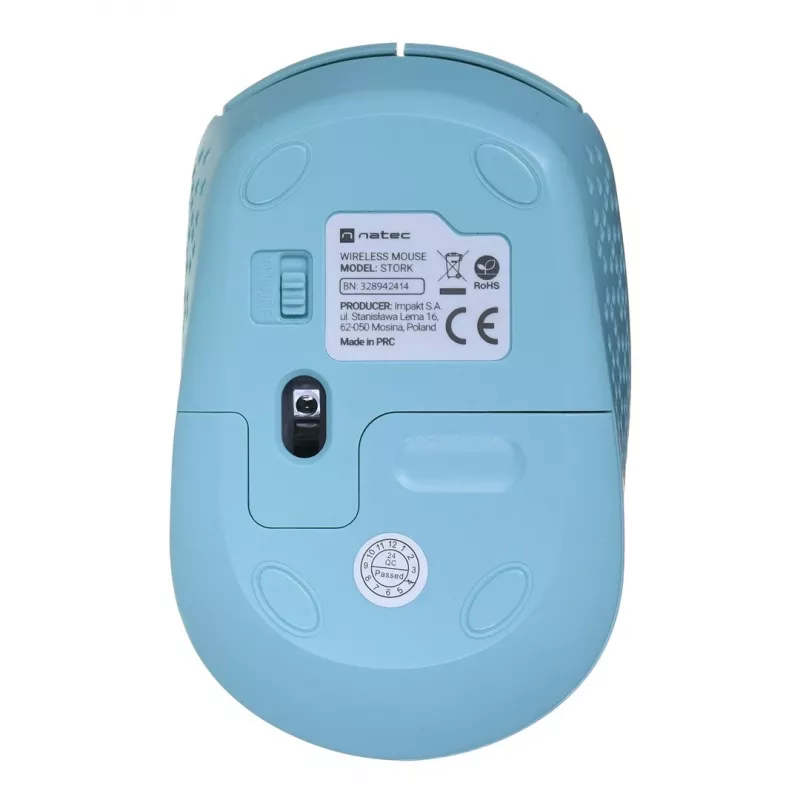 Natec Stork NMY-2001 rato ótico sem fios, 1600 DPI, recetor USB, azul