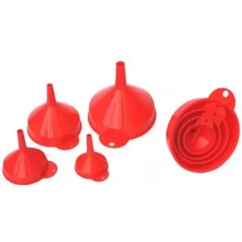 Conjunto de funis IWH 4 peças laranja — polietileno de alta qualidade para óleo e gasolina