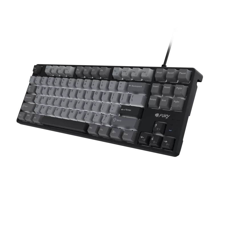Teclado gaming NATEC Fury Kanabo K2 US branco retroiluminado mecânico preto-cinzento