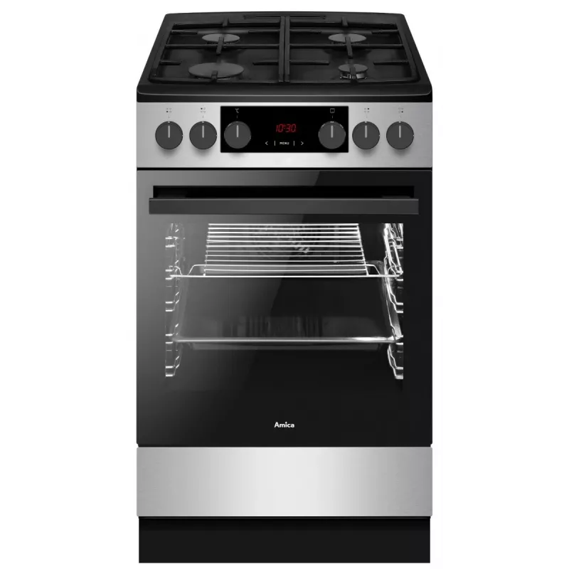 Fogão AMICA 523GEH3.33ZpTsDFA forno PIZZA, fogão a gás independente, classe de eficiência energética A