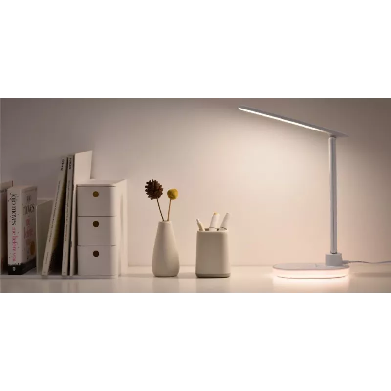 Candeeiro de mesa Hawk HW-LAMP03 branco RGB — candeeiro de secretária LED ajustável com iluminação RGB