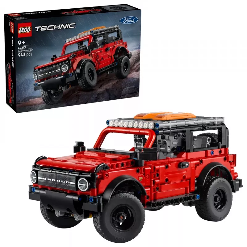 Conjunto de construção LEGO Technic Ford Bronco Off‑Roader 4x4 modelo 42213 — 943 peças, idade 9+