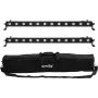Conjunto de barras LED EUROLITE 2x LED BAR-12 QCL RGBW com softbag – 2 unidades, LEDs RGBW QCL
