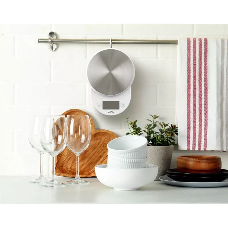 ETA | Balança de cozinha com taça | ETA577090000 Mari | Divisão 1 g | Tipo de ecrã LCD | Branco