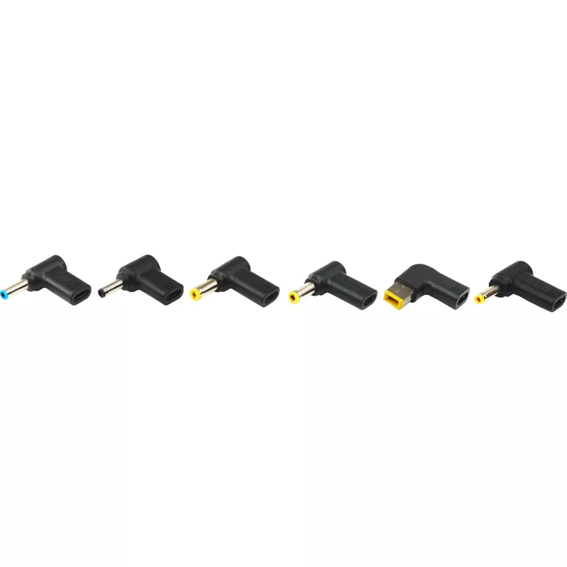Xilence XM022 pontas adaptadoras, 6 peças, pretas, para carregador Xilence GaN USB-C