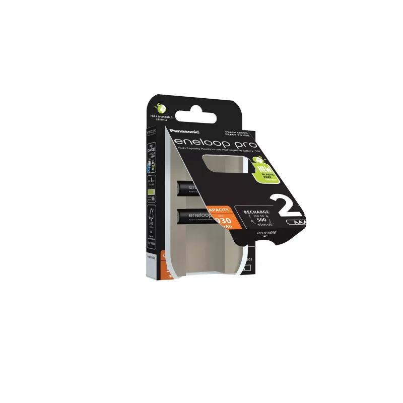 Baterias PANASONIC ENELOOP PRO AAA 930 mAh 2 unid. (BK-4HCDE/2CP)