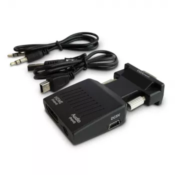 SAVIO CL-145 conversor VGA para HDMI, áudio, Full HD, preto