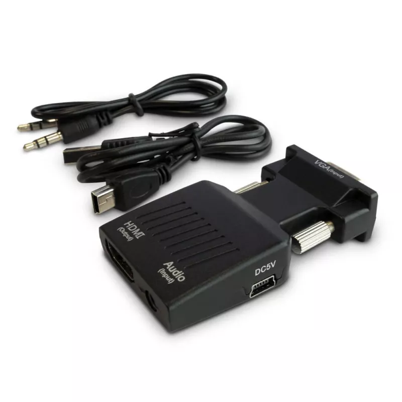 SAVIO CL-145 conversor VGA para HDMI, áudio, Full HD, preto
