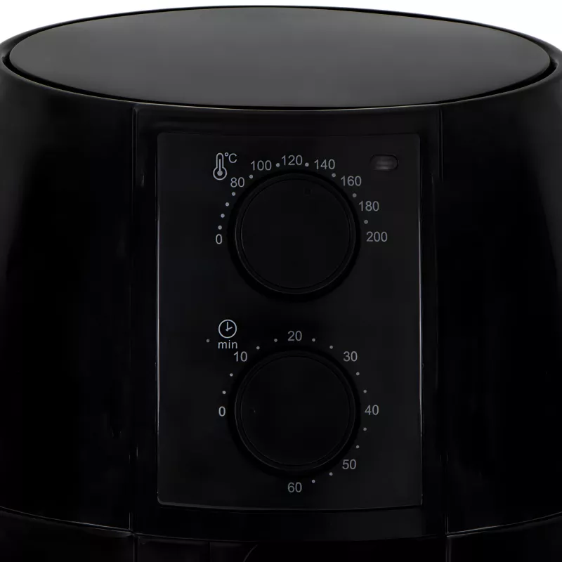 Fritadeira de ar quente Adler AD 6312 — 2,5 L, 1600 W, preta, 80–200 °C, temporizador de 60 minutos