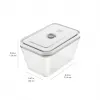 ZWILLING Fresh & Save 36803-003-0 conjunto de recipientes retangulares de vidro a vácuo, 3 un. (S/M/L, 0,35/0,75/1,6 L), borossilicato, adequado para micro-ondas/forno/máquina de lavar loiça, cinzento/transparente