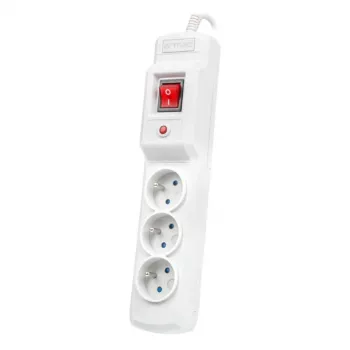 Régua de tomadas ARMAC Multi M3 com 3 tomadas e cabo de 5 m, cinzenta