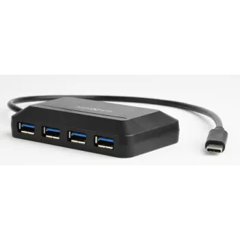 Hub USB GEMBIRD ACT-HUB3C-4P — host USB 3.2 Gen 1 Type-A para 4 × USB 3.2 Gen 1 Type-C, 5000 Mbit/s, preto