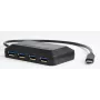 Hub USB GEMBIRD ACT-HUB3C-4P — host USB 3.2 Gen 1 Type-A para 4 × USB 3.2 Gen 1 Type-C, 5000 Mbit/s, preto