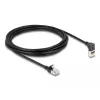 Cabo de rede DeLOCK RJ45 Cat.6A S/FTP fino 90° 3 m preto