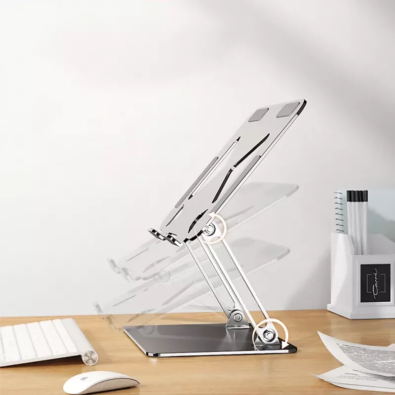 Suporte para portátil MEDIA-TECH MT2661 — de altura ajustável, design dobrável em alumínio para portáteis até 17 polegadas