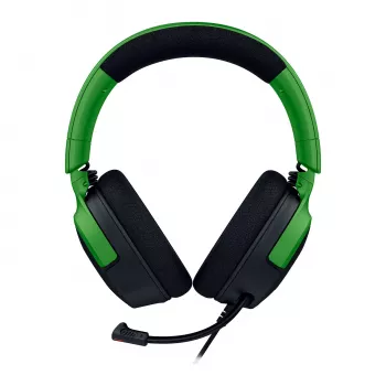 Headset gamer com fios Razer Kraken V4 X — supra-auriculares, 20–20000 Hz, cabo de 1,8 m, 310 g, preto/verde