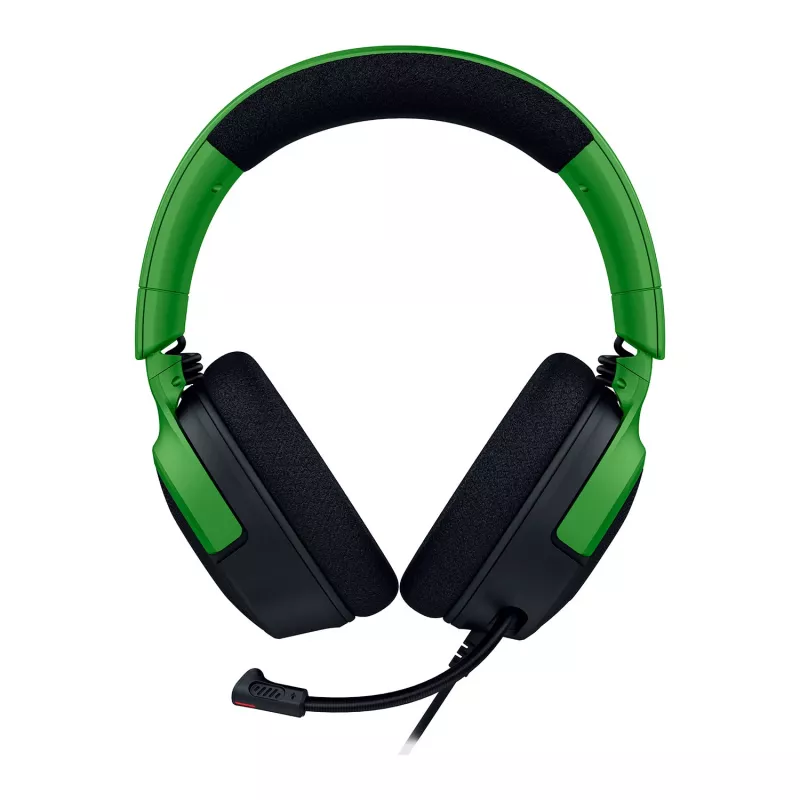 Headset gamer com fios Razer Kraken V4 X — supra-auriculares, 20–20000 Hz, cabo de 1,8 m, 310 g, preto/verde