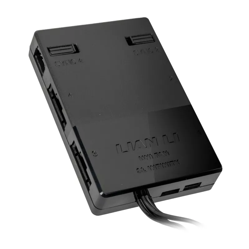 Controlador Lian Li UNI HUB SL-INF 12SLIN-CONT3W branco — hub para ventoinhas RGB e fitas LED