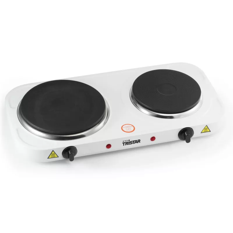 Placa de fogão dupla Tristar KP-6245, 2500W, 15,5/18,5 cm