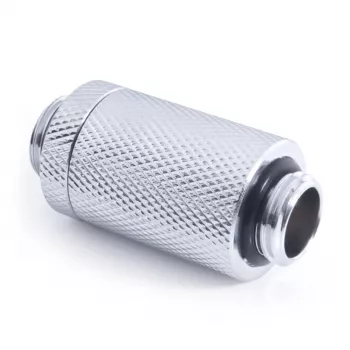 Alphacool ES D-Plug 31,5 mm, rosca macho G1/4 – rosca macho G1/4, cromado